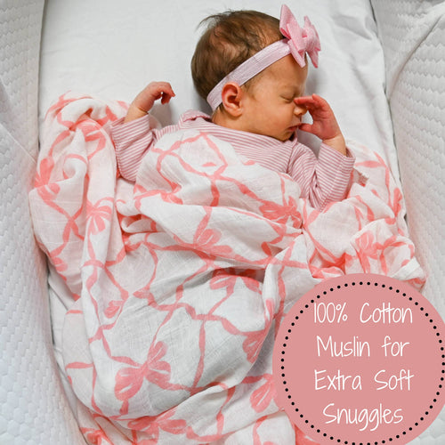 Beautiful Bows Muslin Swaddle