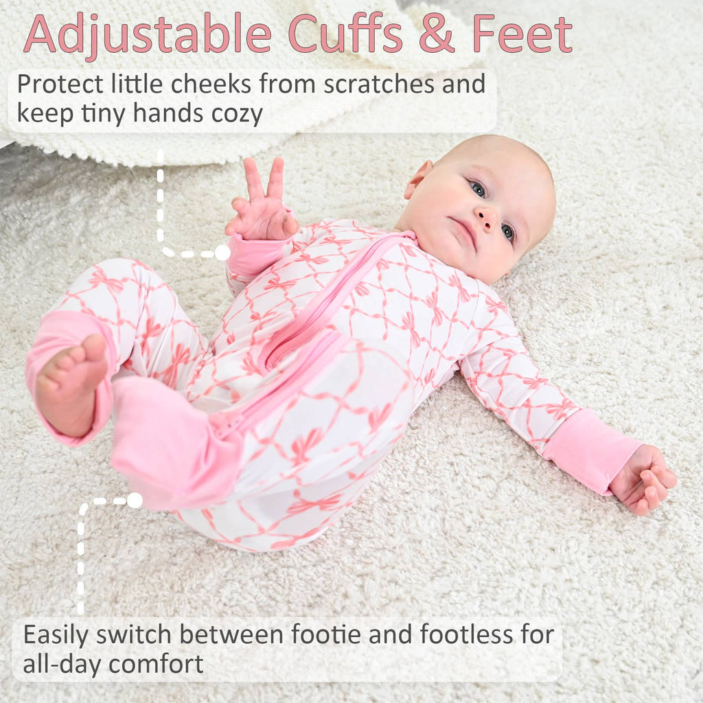 Beautiful Bows Zip Pajamas