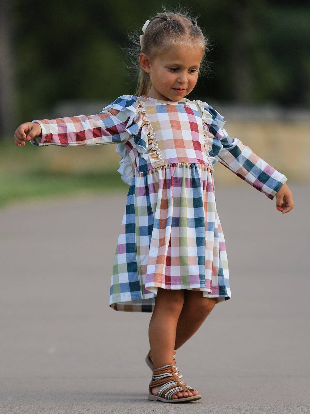 Autumn Plaid Girls Dress