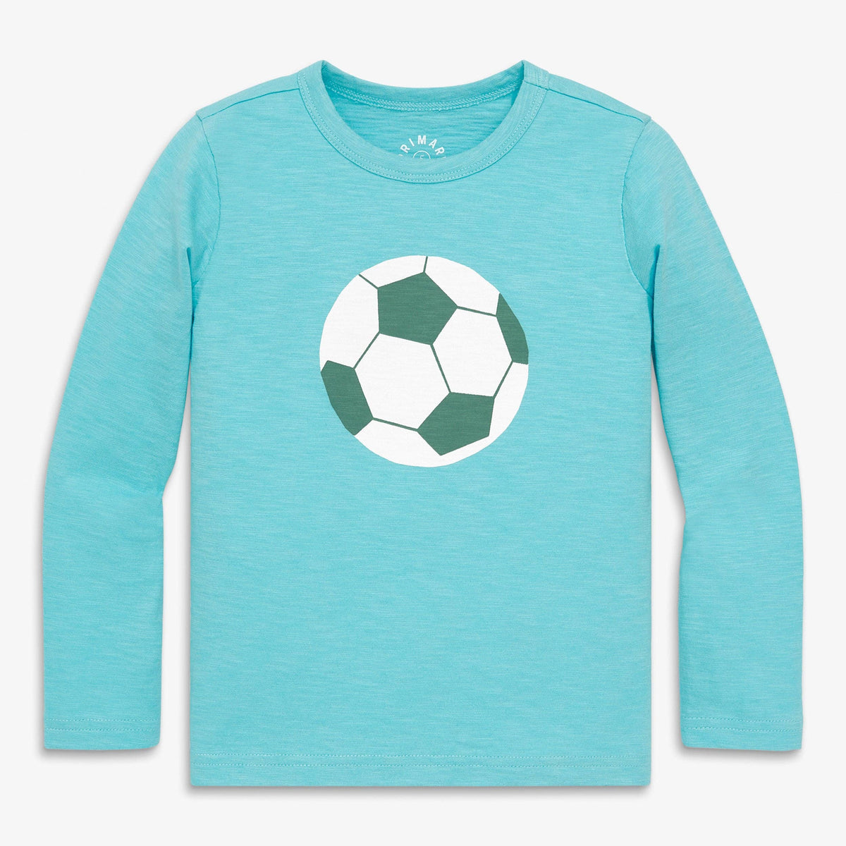 Kids long sleeve soccer ball tee