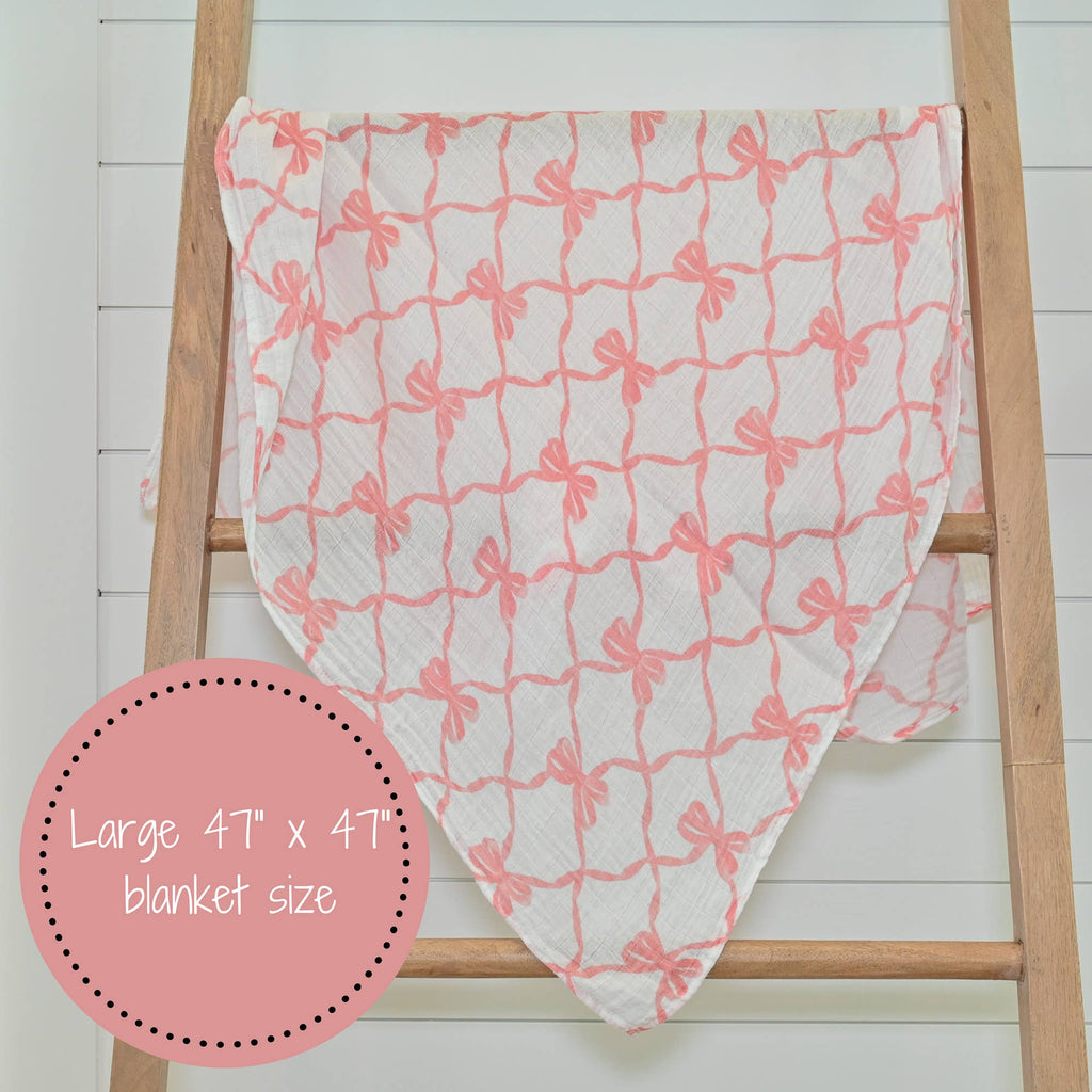 Beautiful Bows Muslin Swaddle