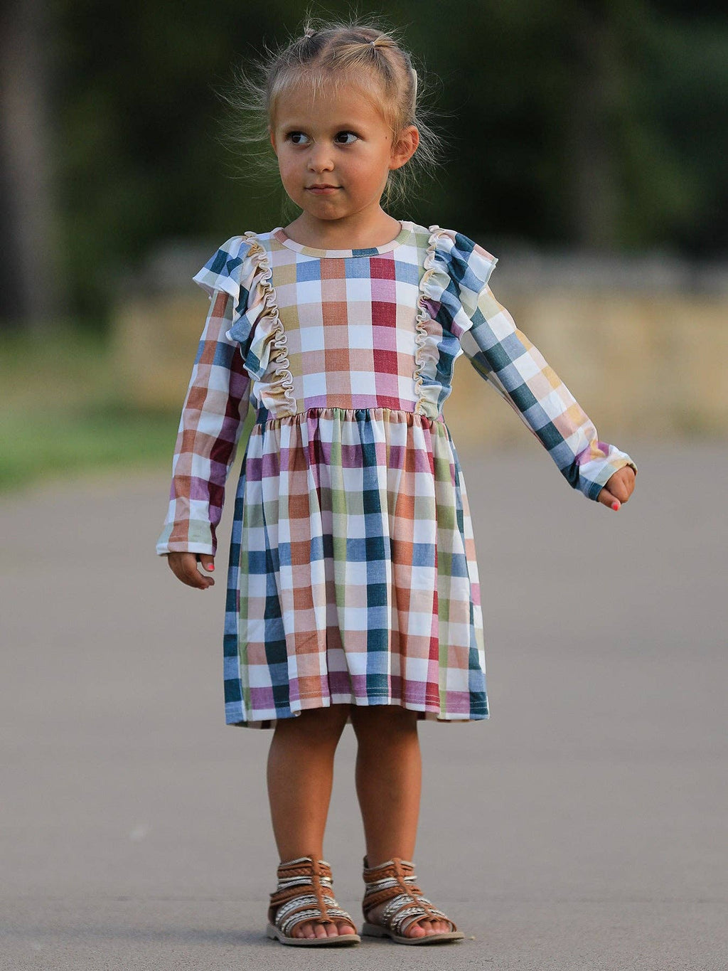 Autumn Plaid Girls Dress