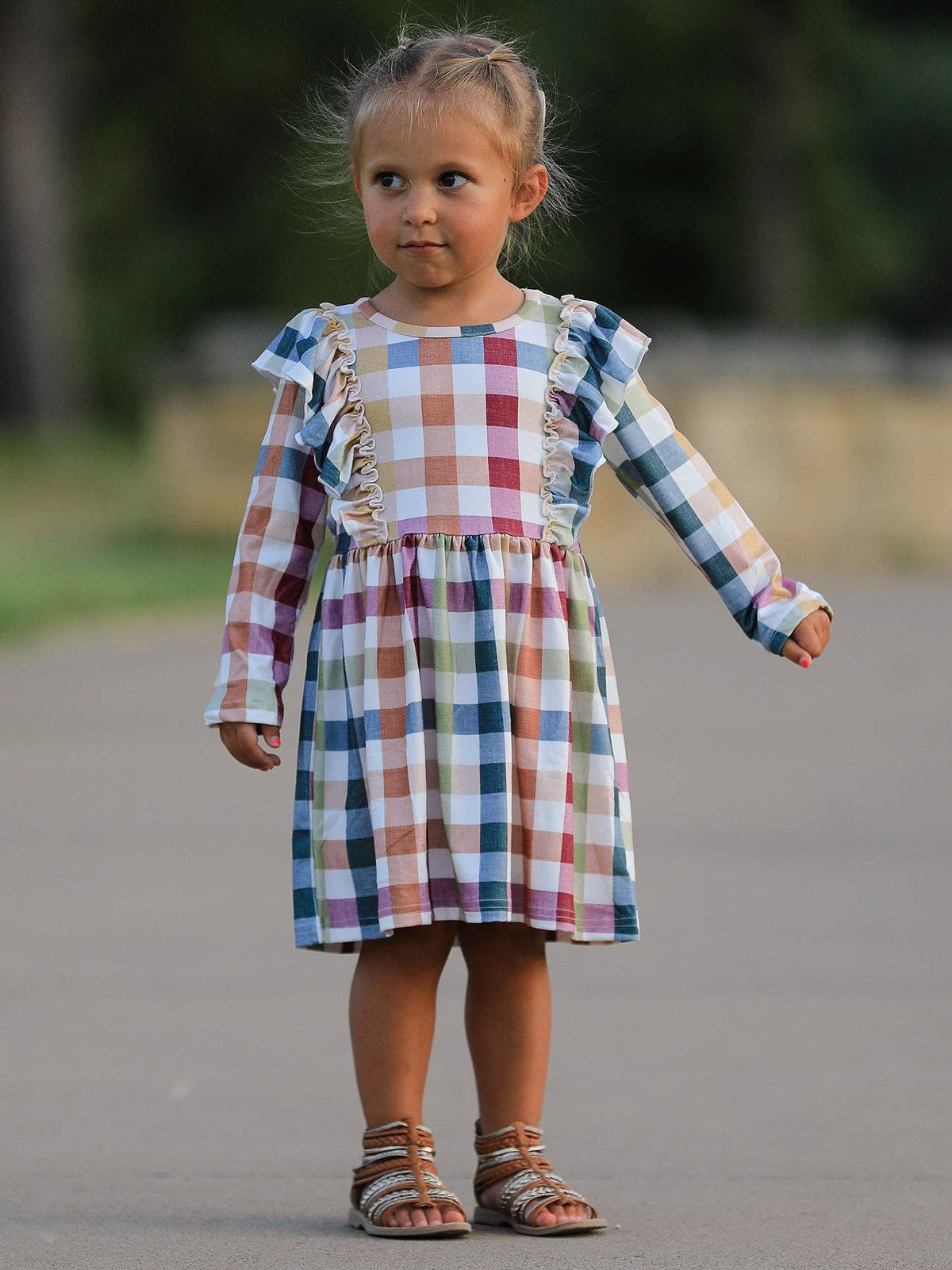 Autumn Plaid Girls Dress