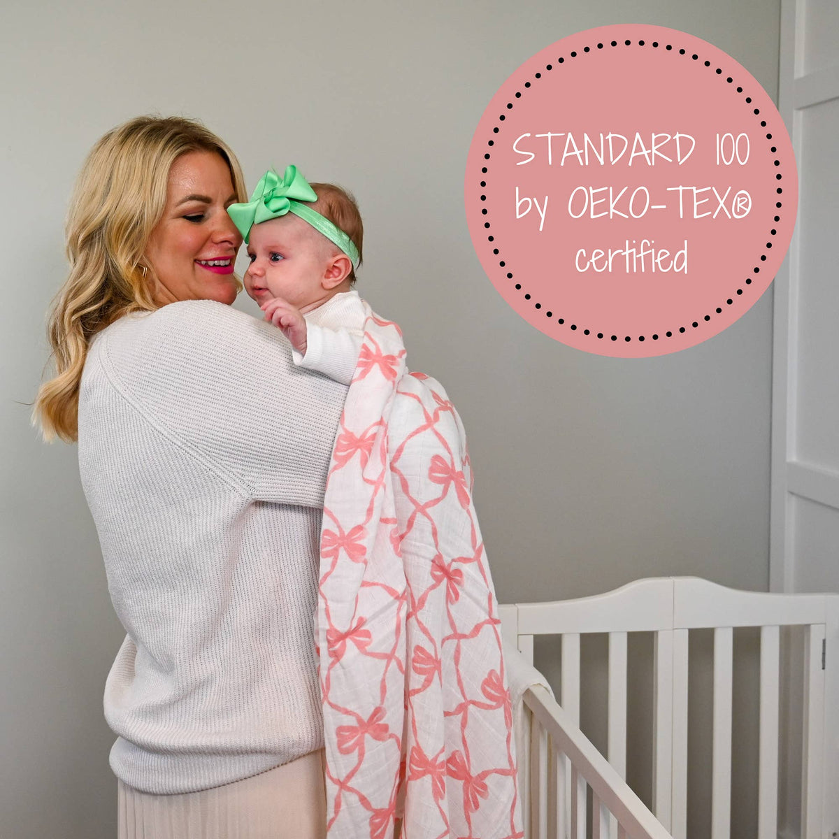 Beautiful Bows Muslin Swaddle