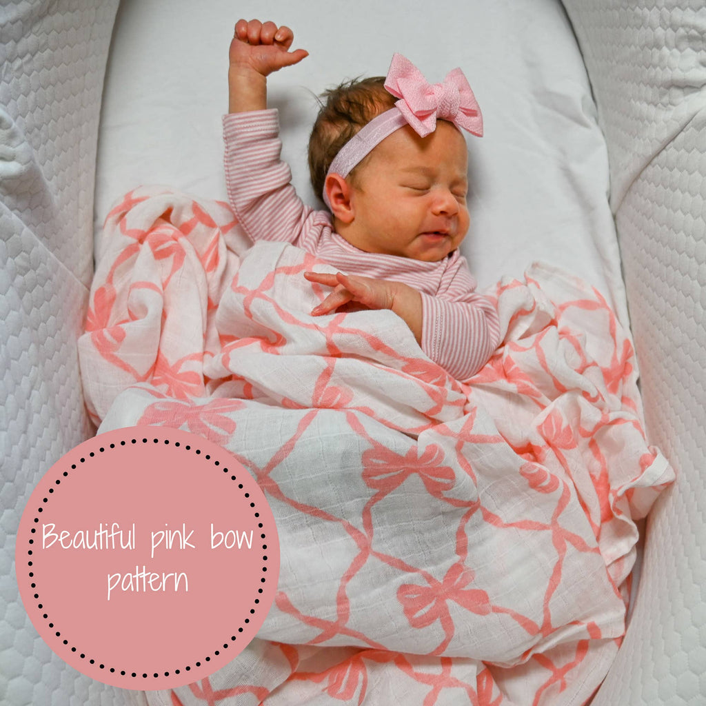 Beautiful Bows Muslin Swaddle